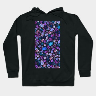 Red and blue coral reefs, pattern Hoodie